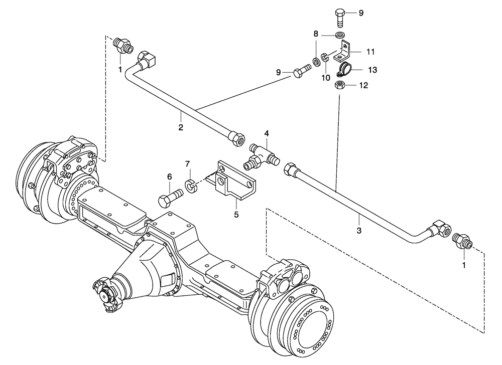 Схема запчастей Case 330 - (47A00011656[04]) - BRAKE SYSTEM - REAR AXLE (09) - Implement / Hydraulics / Frame / Brakes