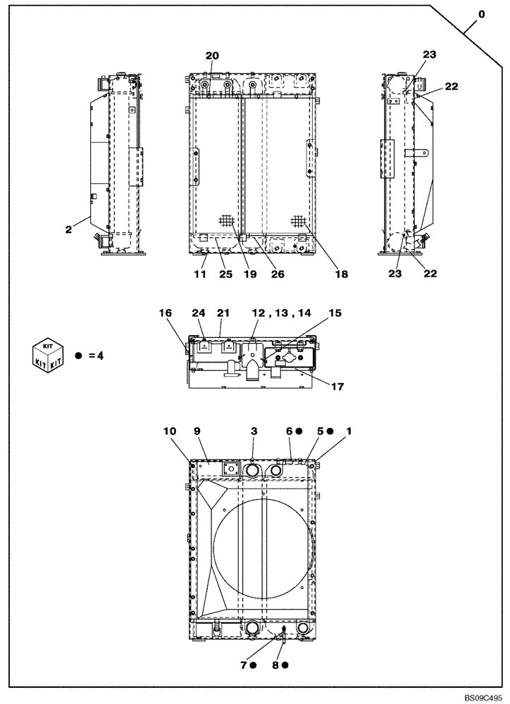 Схема запчастей Case CX75SR - (02-30) - RADIATOR (02) - ENGINE