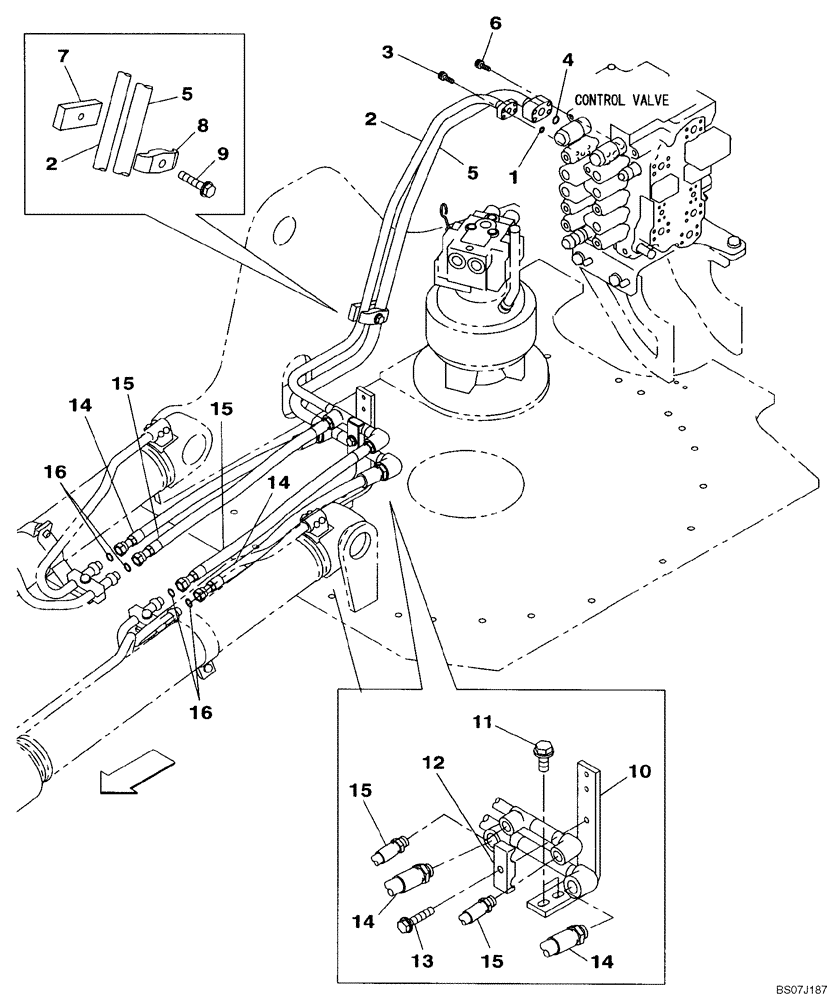 Схема запчастей Case CX130B - (08-10) - HYDRAULICS - BOOM (08) - HYDRAULICS