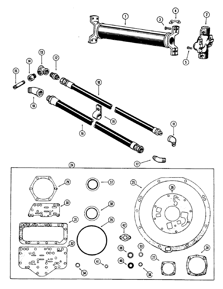 Схема запчастей Case 500 - (084) - DRIVE SHAFT (03) - TRANSMISSION