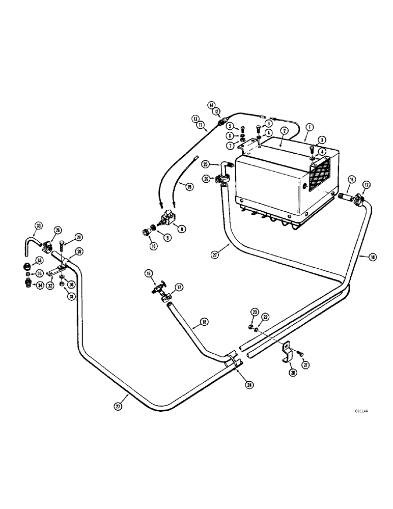 Схема запчастей Case W9B - (242) - CAB HEATER (09) - CHASSIS