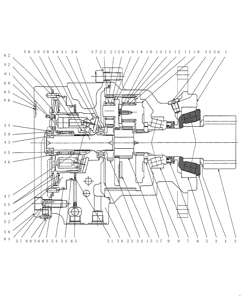 Схема запчастей Case CX36B - (HC300-01[2]) - SLEW MOTOR - COMPONENTS (35) - HYDRAULIC SYSTEMS