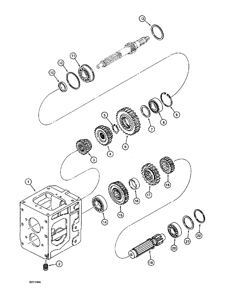 Схема запчастей Case 860 - (6-38) - TRANSMISSION ASSEMBLY - 101703A1 - HOUSING AND GEARS (06) - POWER TRAIN