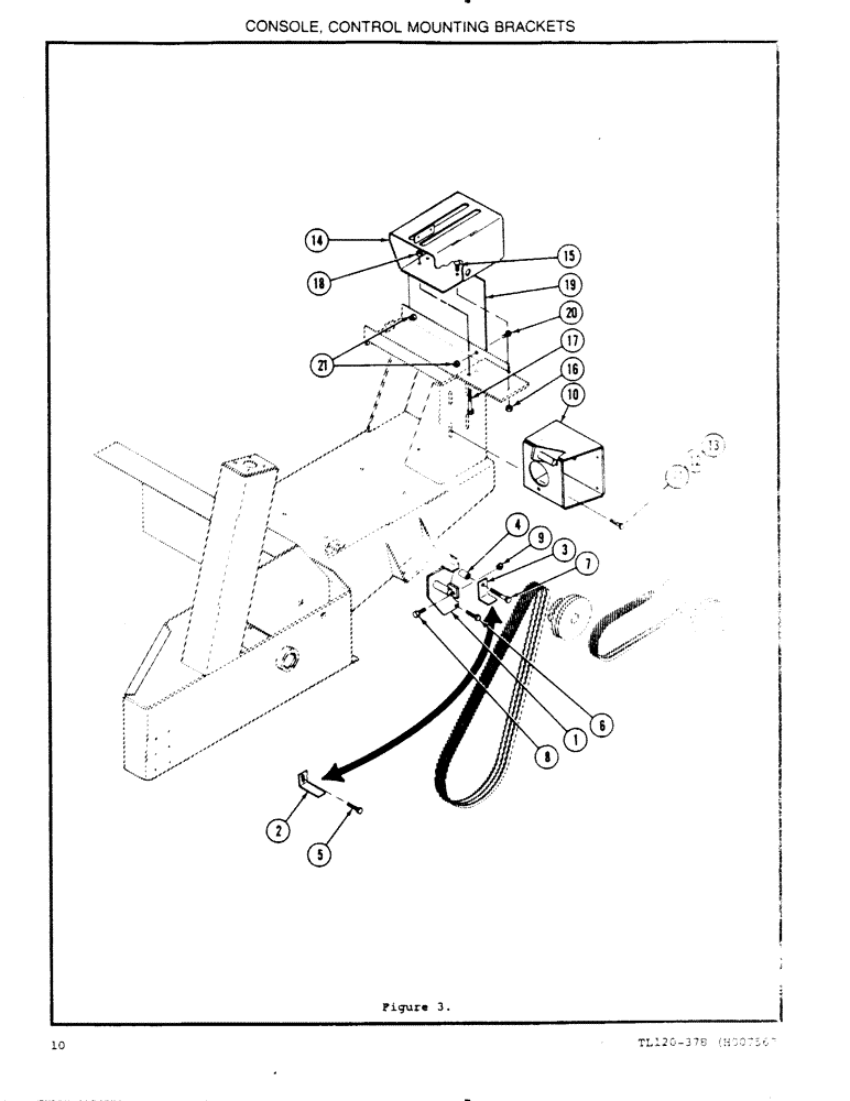 Схема запчастей Case 120 - (10) - CONSOLE, CONTROL MOUNTING BRACKETS 