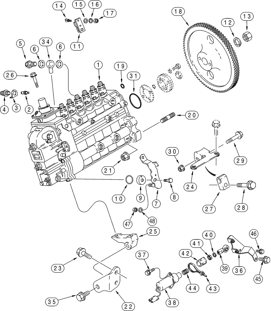 Схема запчастей Case 821C - (03-17) - FUEL INJECTION PUMP AND DRIVE (03) - FUEL SYSTEM