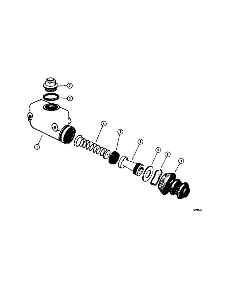 Схема запчастей Case W7E - (124[1]) - A18525 BRAKE MASTER CYLINDER (07) - BRAKES