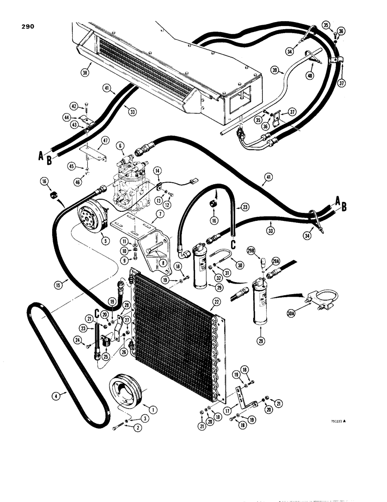 Схема запчастей Case W24B - (290) - AIR CONDITIONING CIRCUIT (09) - CHASSIS