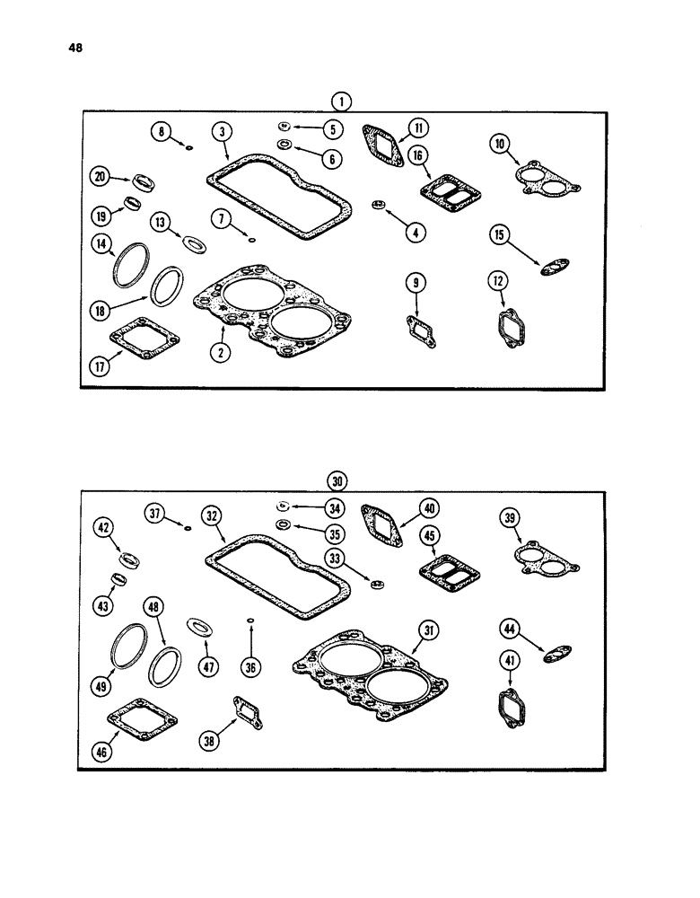 Схема запчастей Case W24C - (048) - ENGINE GASKET KITS, 504BD AND 504BDT DIESEL ENGINE, VALVE GRIND KIT (02) - ENGINE