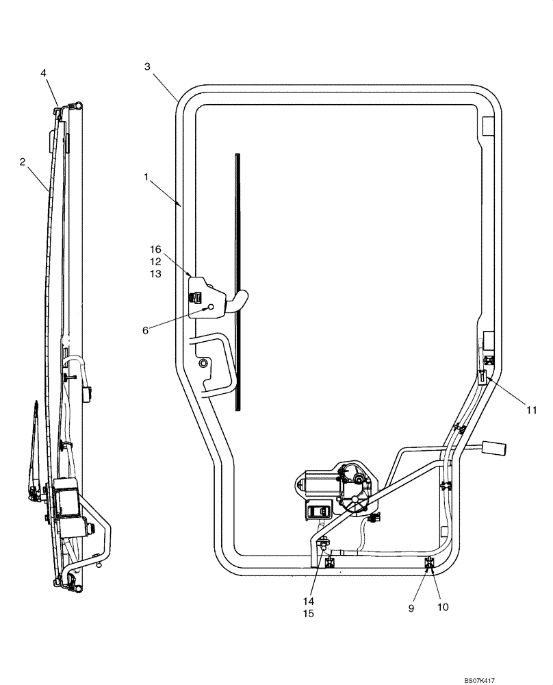 Схема запчастей Case 430 - (09-26) - CAB DOOR (09) - CHASSIS