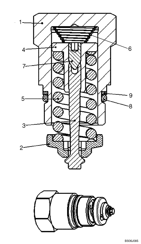 Схема запчастей Case 465 - (06-24) - PUMP, TANDEM - PRESSURE RELIEF VALVE (87546977) (06) - POWER TRAIN