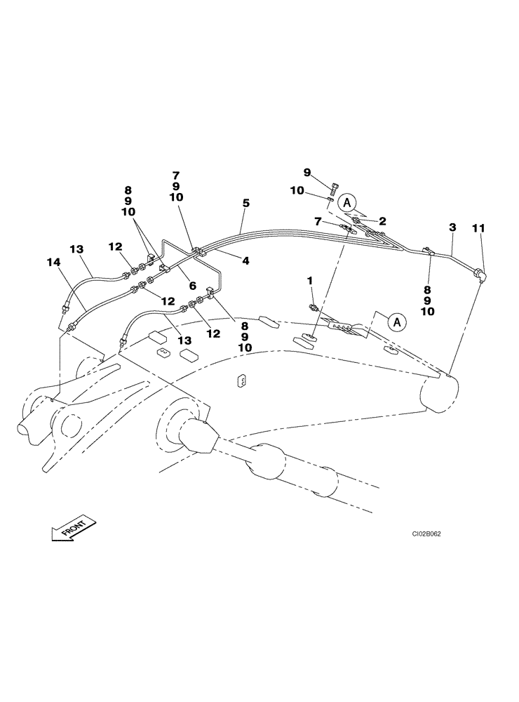 Схема запчастей Case CX460 - (09-42) - LUBRICATION CIRCUIT - BOOM (09) - CHASSIS/ATTACHMENTS