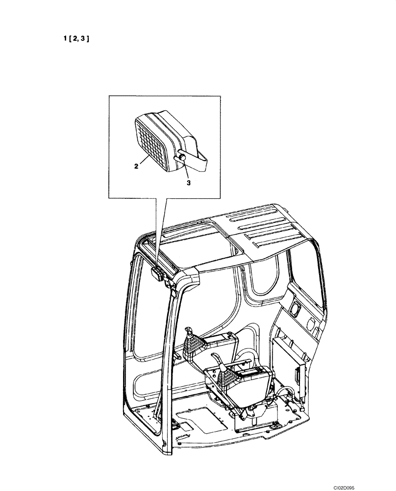 Схема запчастей Case CX225SR - (04-15) - LAMP, WORK - CAB (04) - ELECTRICAL SYSTEMS