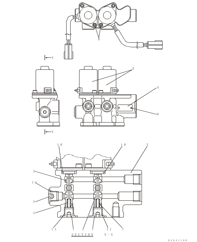 Схема запчастей Case CX36B - (HC860-01[1]) - SOLENOID VALVE (35) - HYDRAULIC SYSTEMS