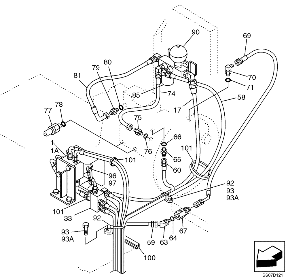 Схема запчастей Case CX210LR - (08-26) - HYDRAULICS - PILOT PRESSURE, RETURN LINES (Mar 2 2011 9:20AM) (08) - HYDRAULICS