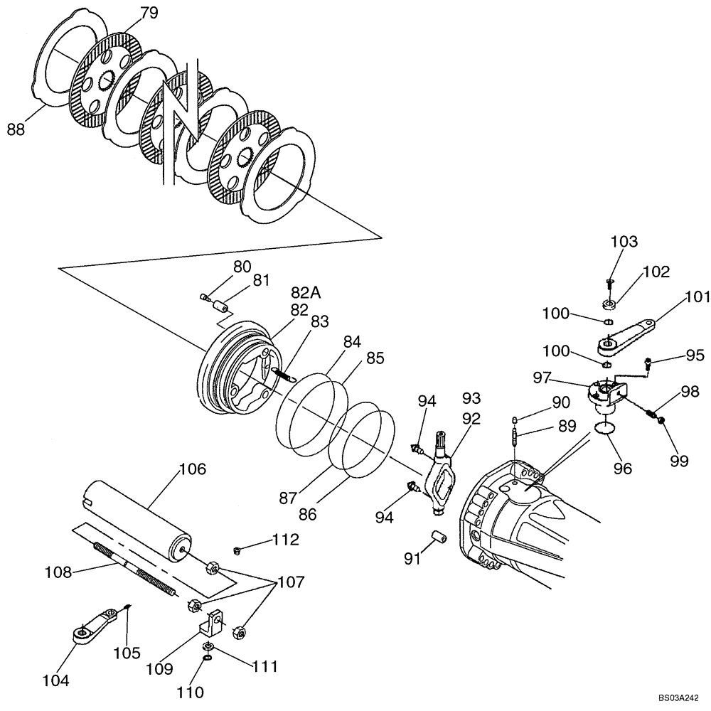 Схема запчастей Case 686G - (6-14) - FRONT AND REAR AXLE, BRAKES (06) - POWER TRAIN