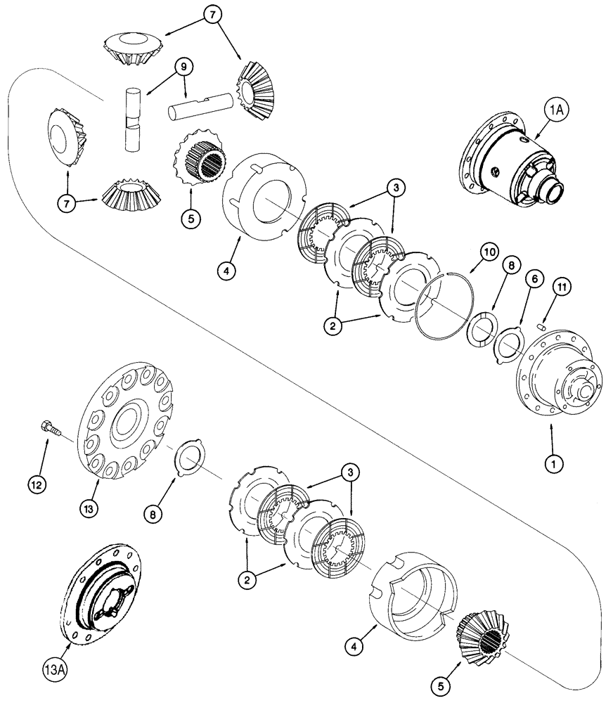 Схема запчастей Case 621C - (06-090) - AXLE, REAR DIFFERENTIAL (06) - POWER TRAIN