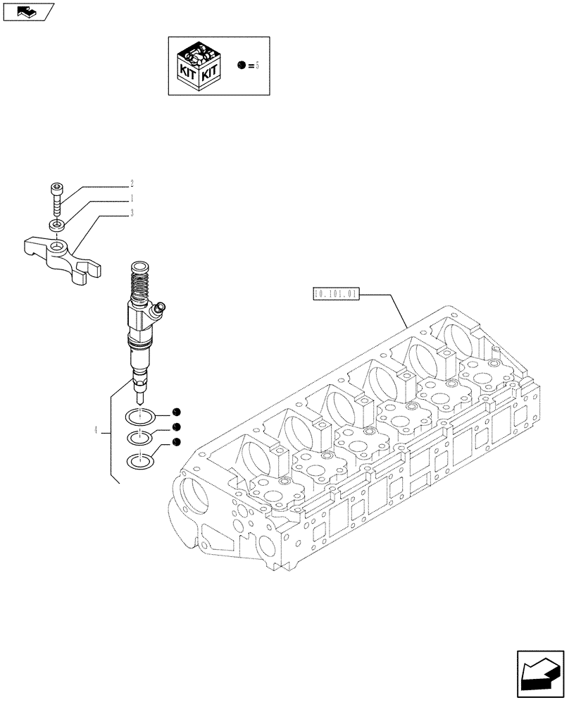 Схема запчастей Case F3BE0684N E916 - (10.218.02) - INJECTION EQUIPMENT - INJECTOR (504244885) (10) - ENGINE