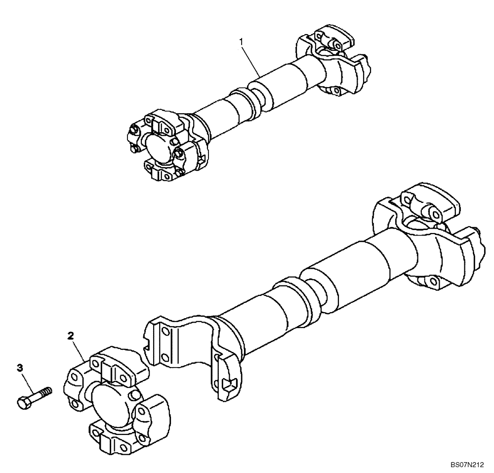 Схема запчастей Case 330B - (24FG0000067[001]) - PROPELLER SHAFT (89500423647) (03) - Converter / Transmission