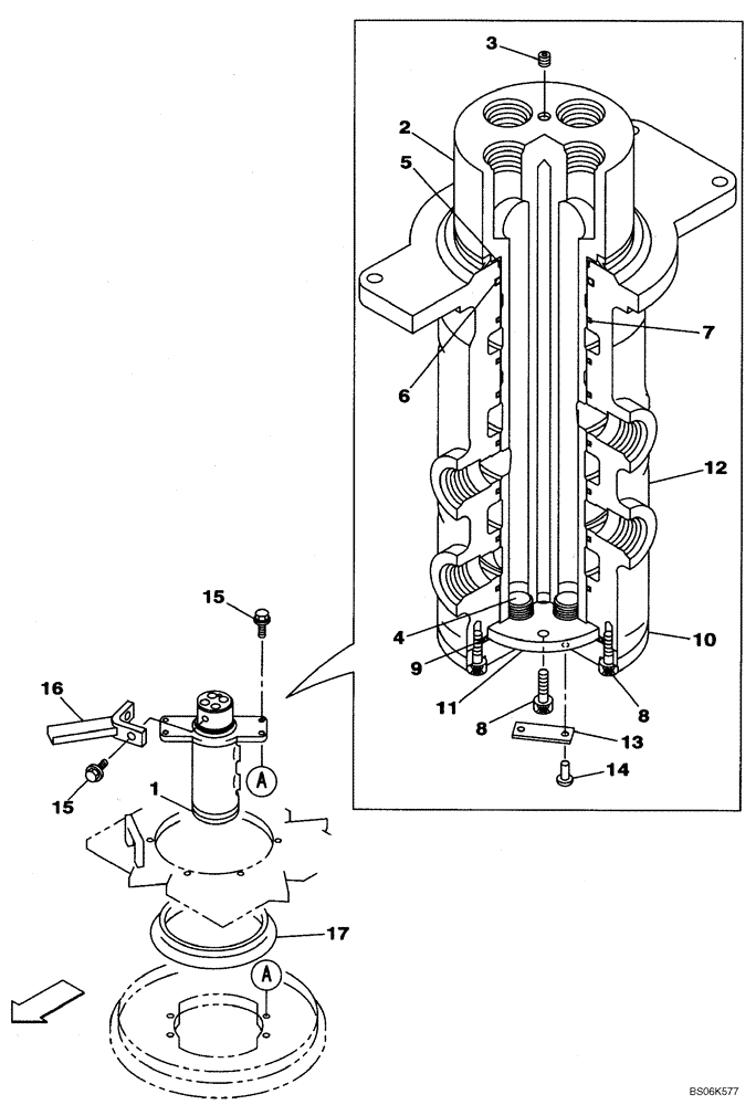 Схема запчастей Case CX240BLR - (08-059) - HYDRAULICS - JOINT, SWIVEL CENTER (08) - HYDRAULICS