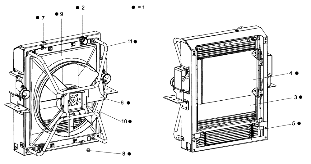 Схема запчастей Case 340B - (04B00000033[001]) - RADIATOR ASSY (89500407976) (01) - ENGINE