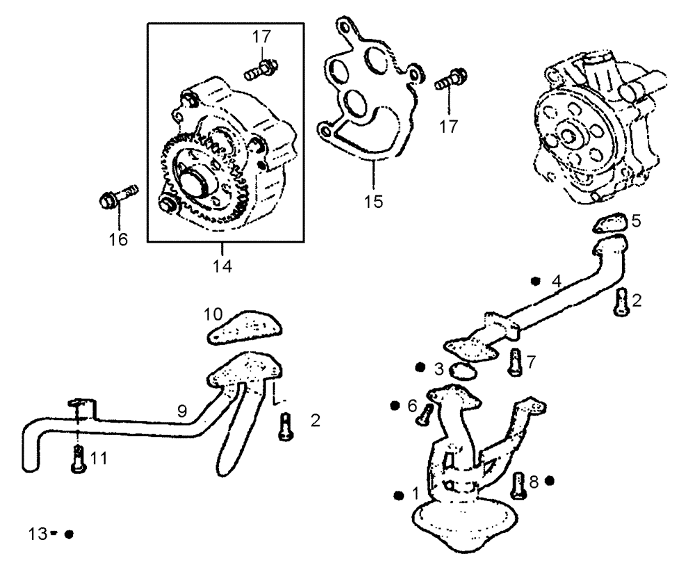 Схема запчастей Case 340B - (01A17000161[001]) - PUMP, ENGINE OIL (87584838) (01) - ENGINE