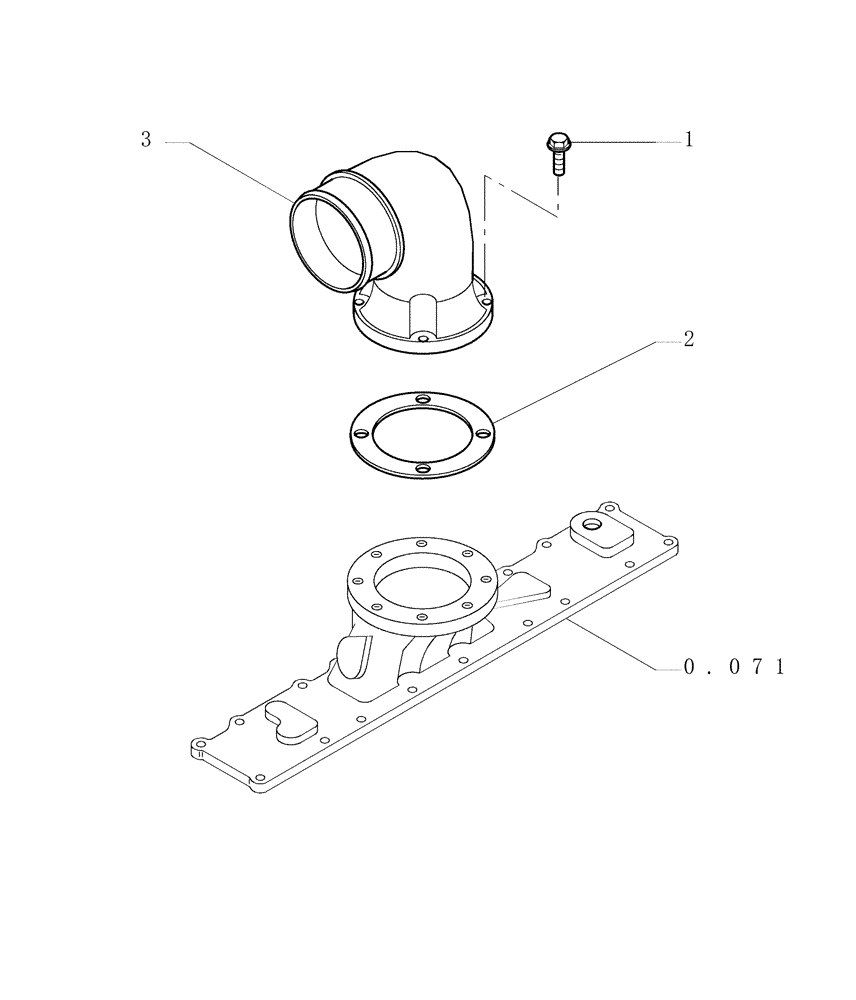 Схема запчастей Case 1850K - (0.240[03]) - TURBOCHARGER (01) - ENGINE