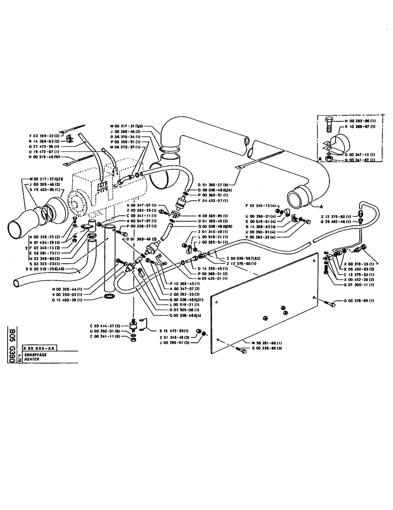 Схема запчастей Case 160CL - (043) - HEATER (05) - UPPERSTRUCTURE CHASSIS