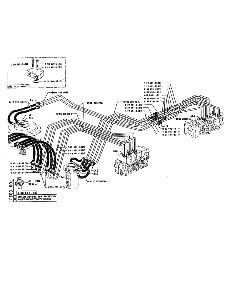 Схема запчастей Case 160CL - (103) - VALVE BANK/RECEIVER CIRCUIT (07) - HYDRAULIC SYSTEM