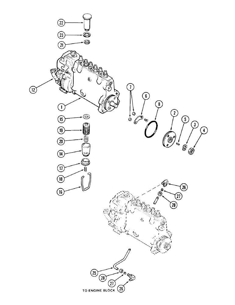 Схема запчастей Case 1187 - (066) - FUEL INJECTION PUMP, 504BDT DIESEL ENGINE (01) - ENGINE