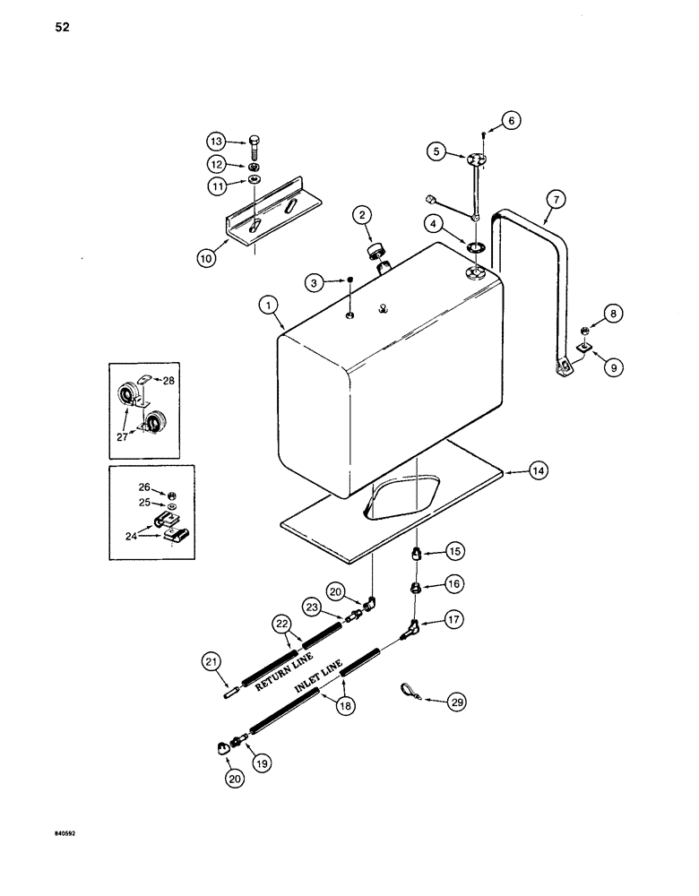 Схема запчастей Case 880C - (052) - FUEL TANK AND LINES (02) - FUEL SYSTEM