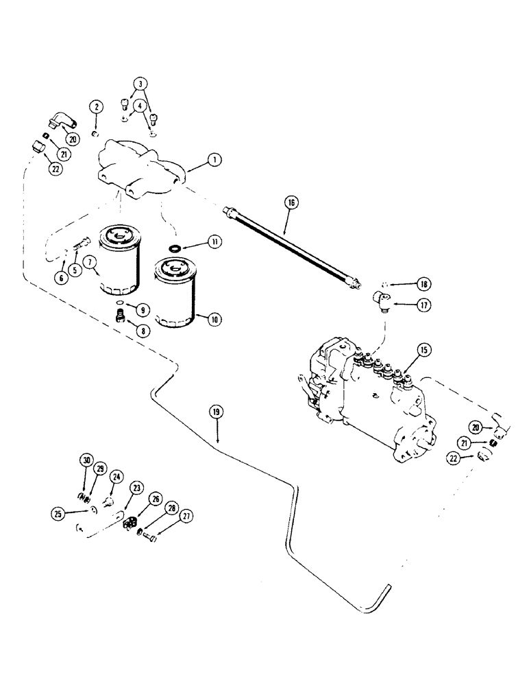 Схема запчастей Case 40 - (034) - FUEL FILTER SYSTEM, 504BDT ENGINE (10) - ENGINE