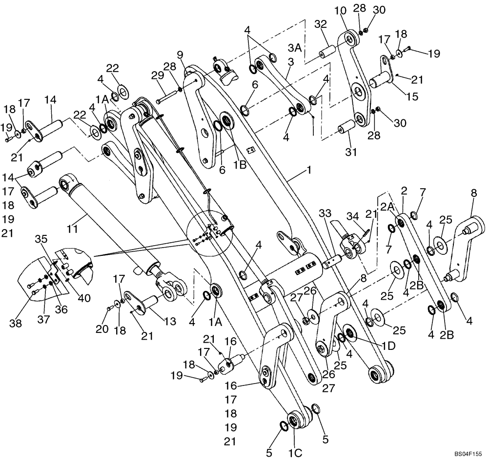 Схема запчастей Case 621D - (09-06C) - FRAME - LOADER LIFT AND LINKAGE/ CYLINDERS XT - IF USED (09) - CHASSIS