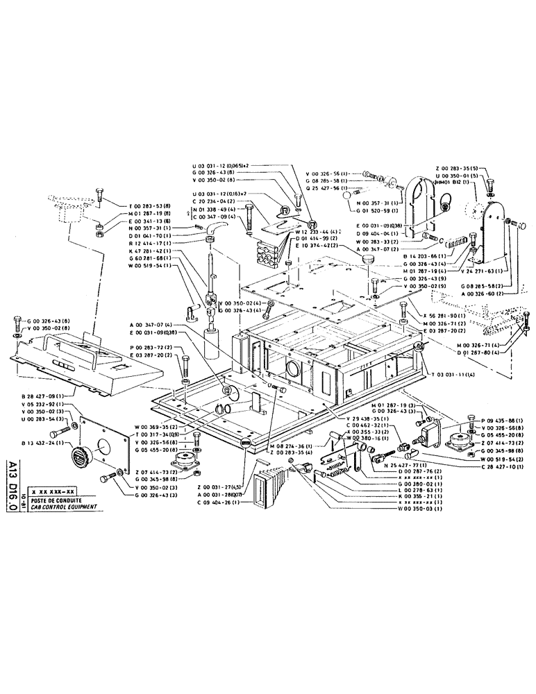 Схема запчастей Case 220 - (021) - CAB CONTROL EQUIPMENT (12) - Chassis/Attachments