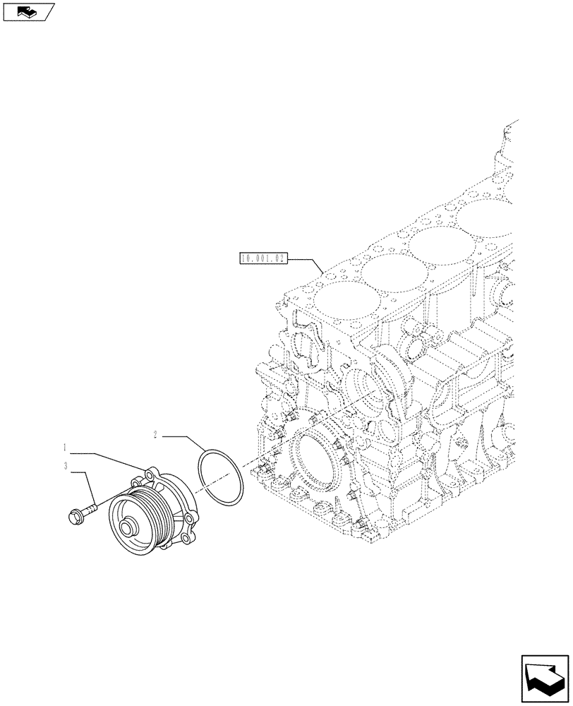 Схема запчастей Case F2CFA614B E019 - (10.402.02) - WATER PUMP & RELATED PARTS (504361542) (10) - ENGINE