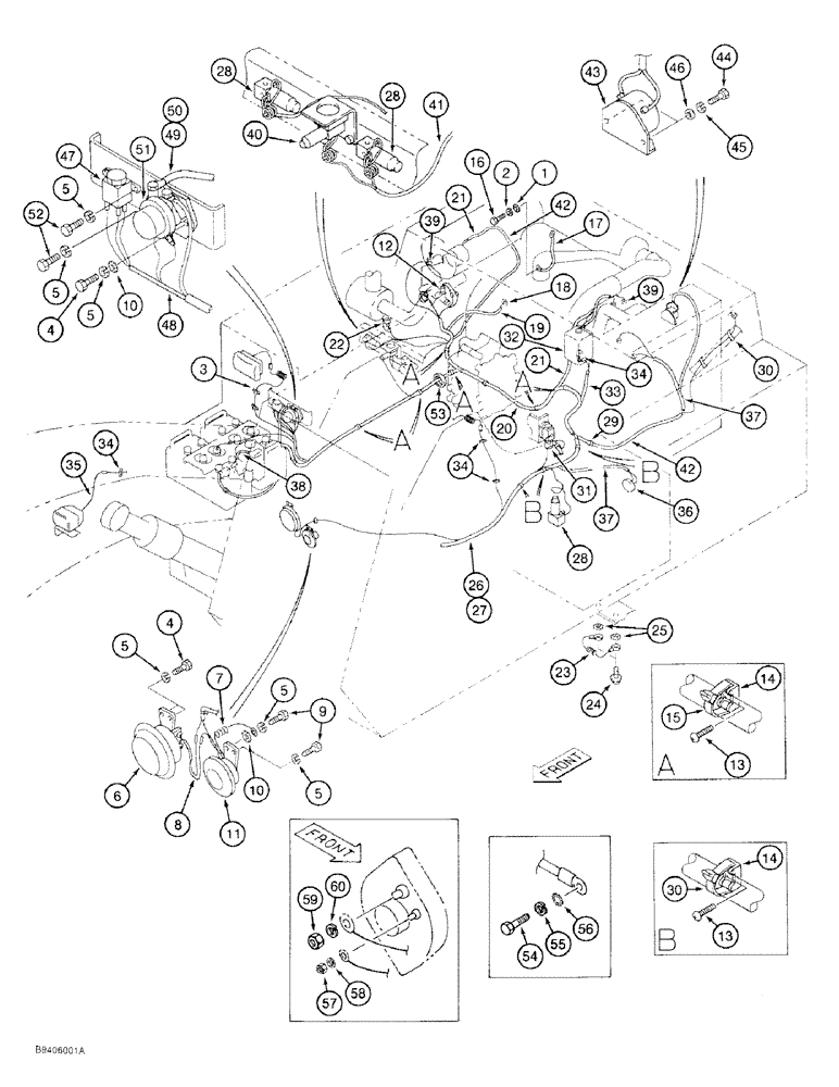 Схема запчастей Case 9030 - (4-06) - MAIN ELECTRICAL WIRING, BATTERIES AND CABLES (04) - ELECTRICAL SYSTEMS