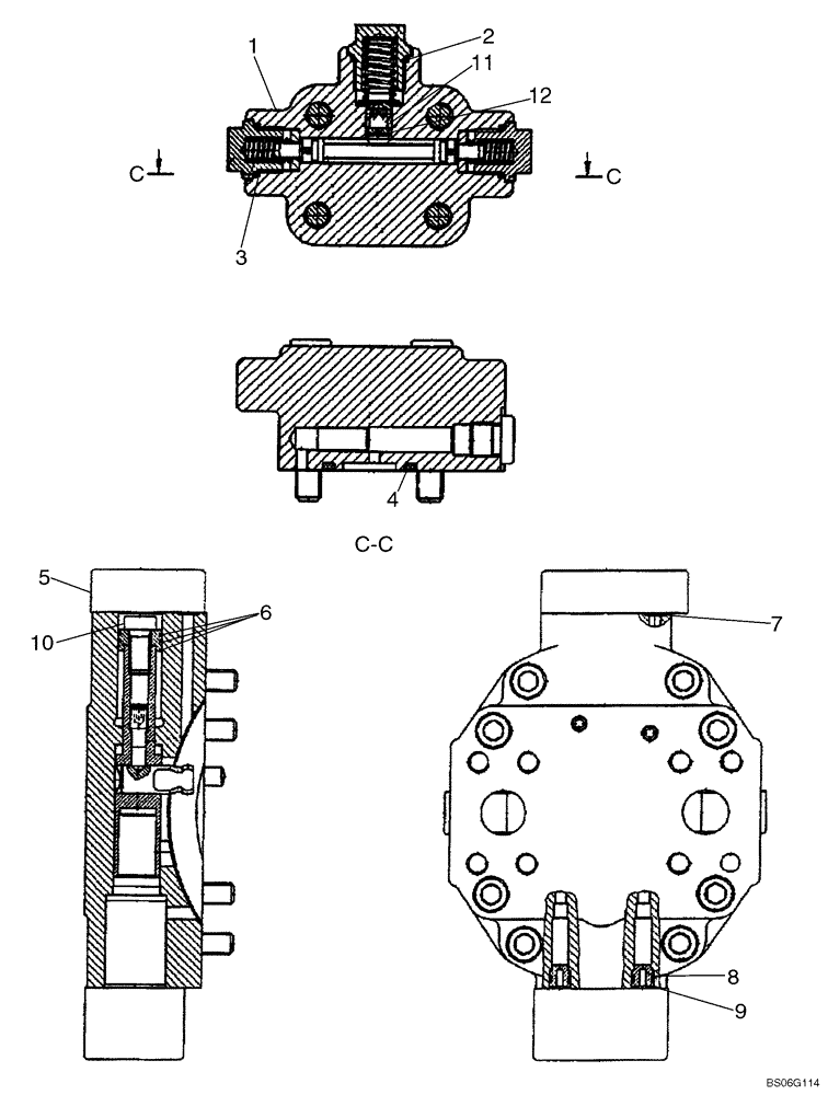 Схема запчастей Case 650K - (06-12) - HYDROSTATIC MOTOR (06) - POWER TRAIN