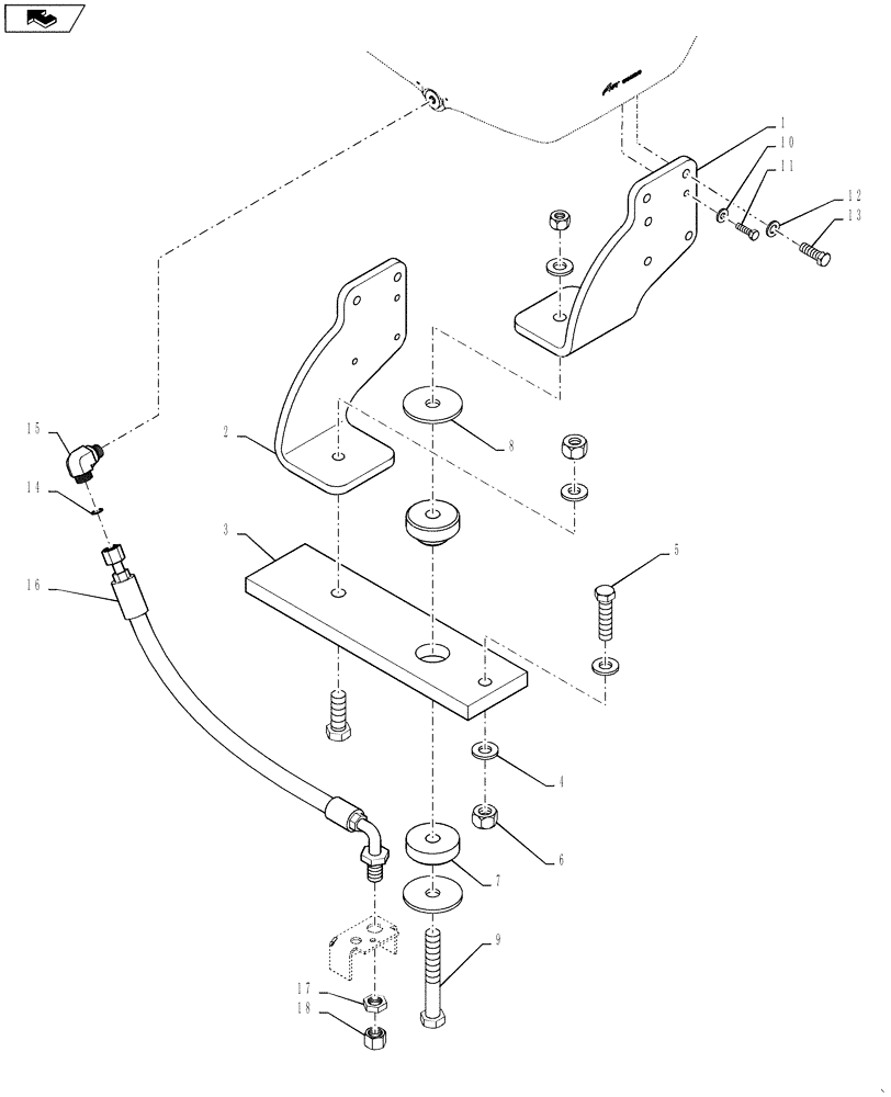 Схема запчастей Case 1021F - (10.001.01[01]) - ENGINE MOUNTING (10) - ENGINE