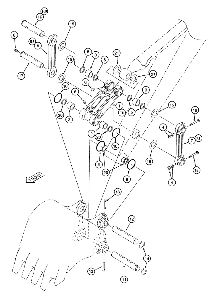 Схема запчастей Case 9050B - (9-116) - LINKAGE AND ARMS (09) - CHASSIS/ATTACHMENTS