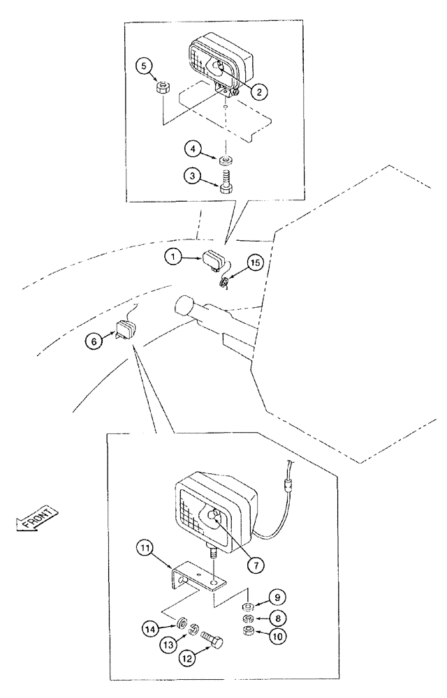 Схема запчастей Case 9050B - (4-020) - WORK LAMPS AND WIRING (04) - ELECTRICAL SYSTEMS