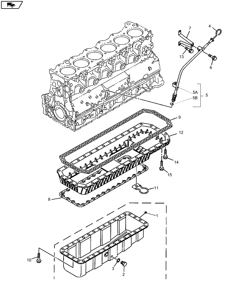 Схема запчастей Case CX800 - (02-16) - OIL PAN (02) - ENGINE