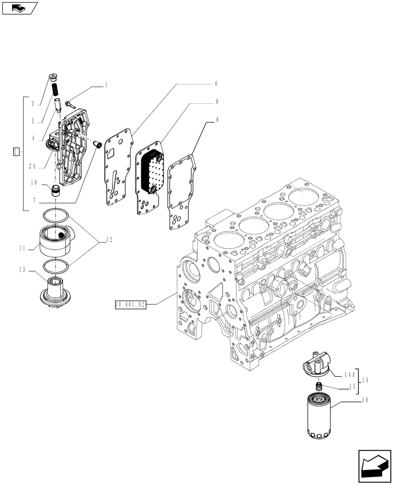 Схема запчастей Case F4HFE413A E001 - (10.408.01) - HEAT EXCHANGER - ENGINE (2855778 - 2852525) (10) - ENGINE