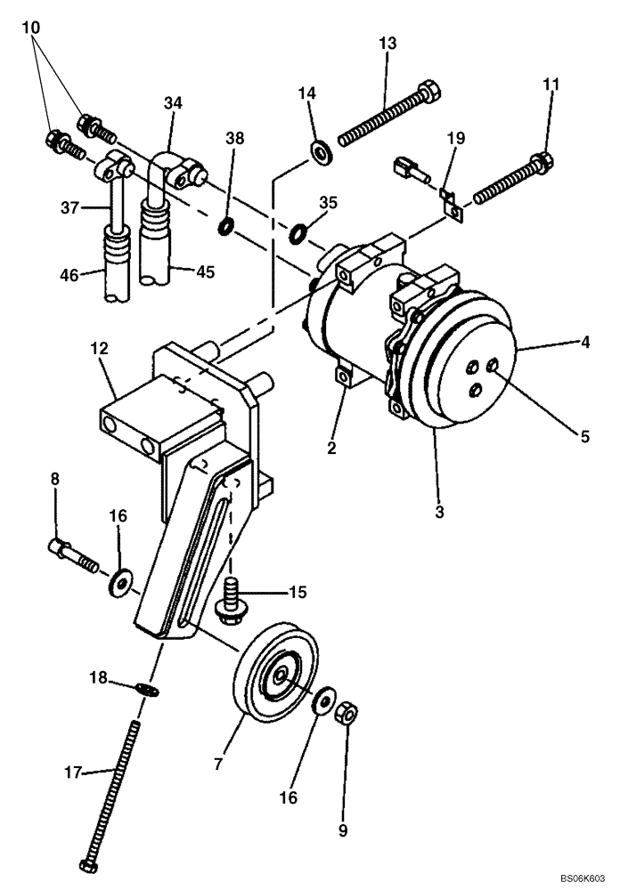 Схема запчастей Case CX240B - (09-24) - CAB - AIR CONDITIONING (09) - CHASSIS/ATTACHMENTS