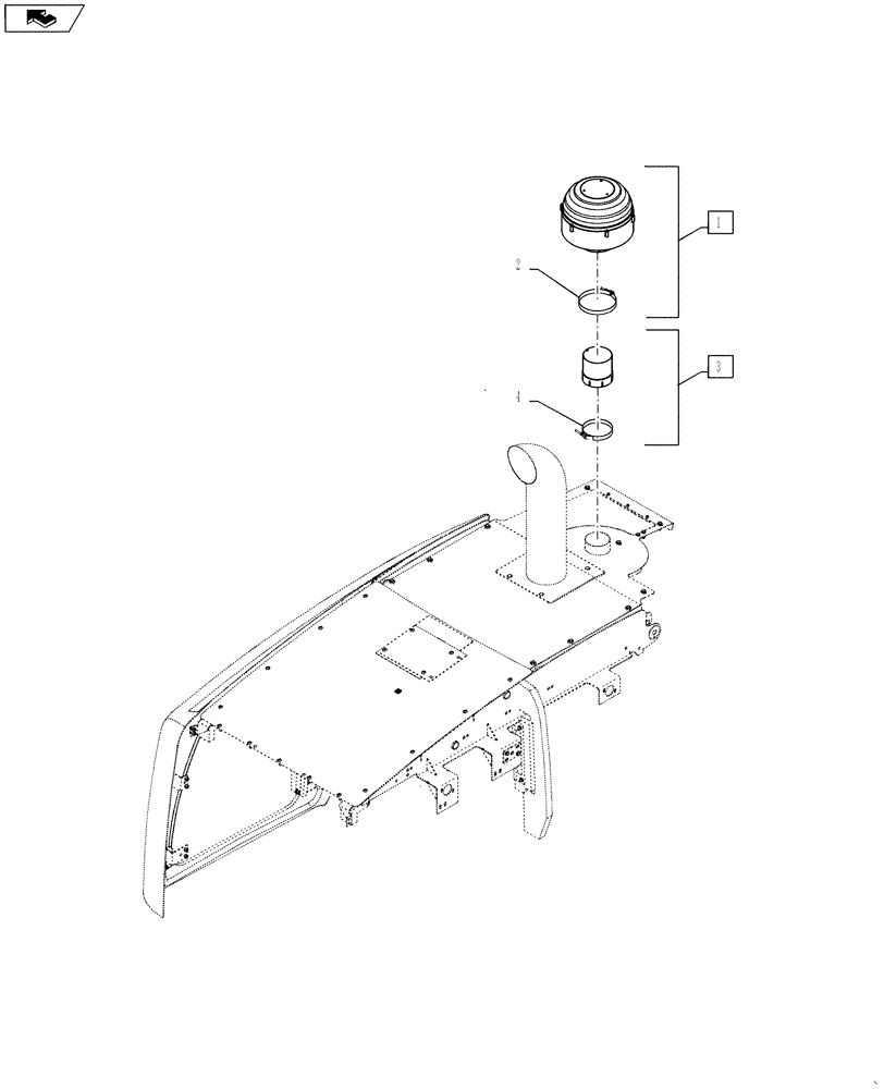 Схема запчастей Case 1121F - (10.202.03) - SYKLONE AIR PRECLEANER AND ADAPTER (10) - ENGINE