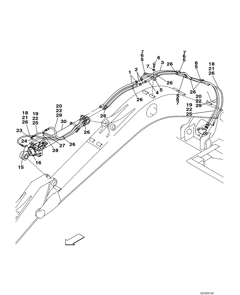 Схема запчастей Case CX130 - (08-029) - HYDRAULICS - CYLINDER, ARM (08) - HYDRAULICS