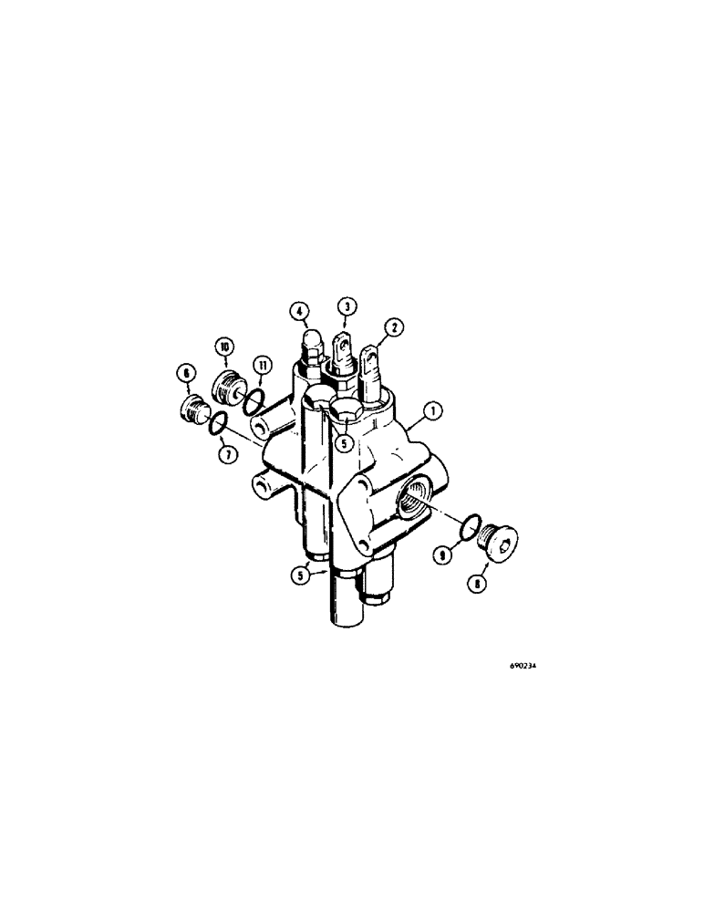 Схема запчастей Case 310G - (260[1]) - D45037 EQUIPMENT CONTROL VALVE (TWO SPOOL) (07) - HYDRAULIC SYSTEM