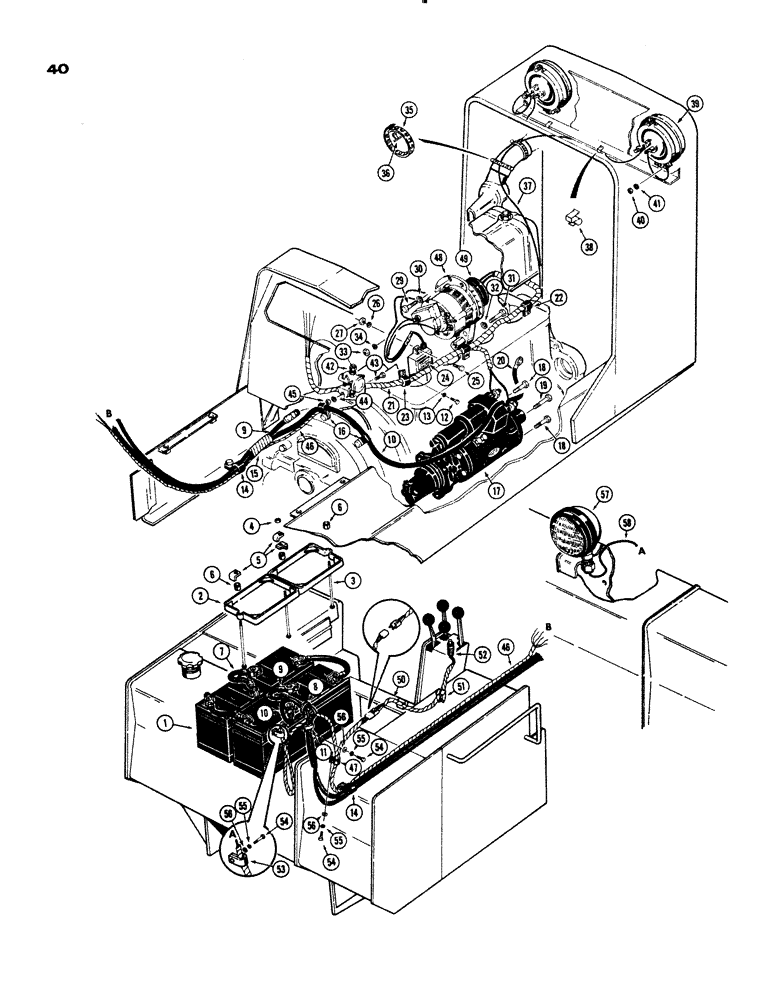 Схема запчастей Case 1150 - (040) - ELECTRICAL SYSTEM (06) - ELECTRICAL SYSTEMS