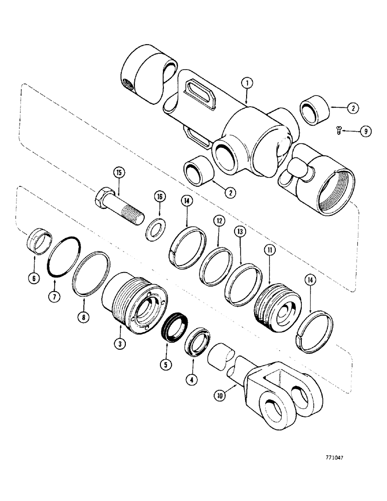 Схема запчастей Case 350 - (272) - G101244 & G101245 LIFT CYL. - ANGLE TILT DOZER, USED TRAC SN3047966 & AFTER ONE PIECE PISTON (07) - HYDRAULIC SYSTEM