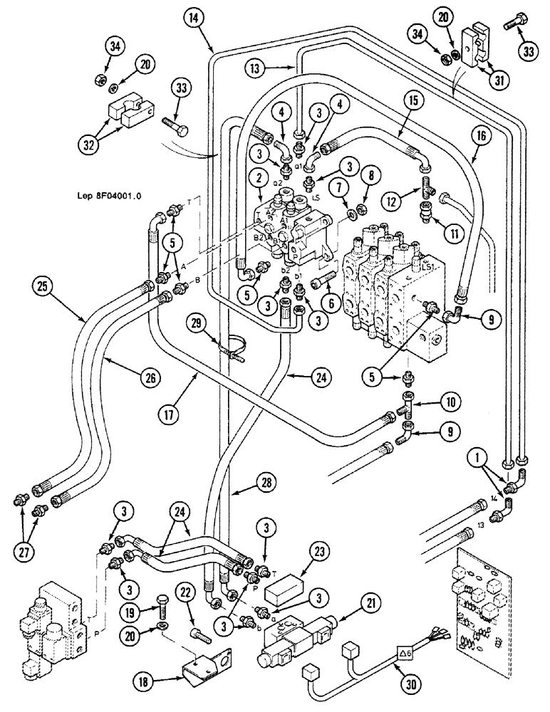 Схема запчастей Case 688C - (8F-08) - HYDRAULIC AND ELECTRIC CONTROL OPTION (07) - HYDRAULIC SYSTEM