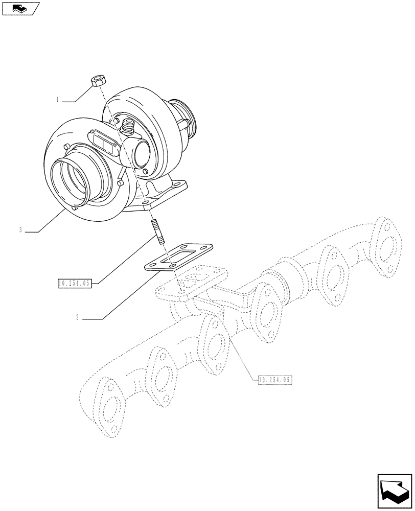 Схема запчастей Case F4HFE613U A005 - (10.250.01) - TURBOCHARGER (504369292) (10) - ENGINE