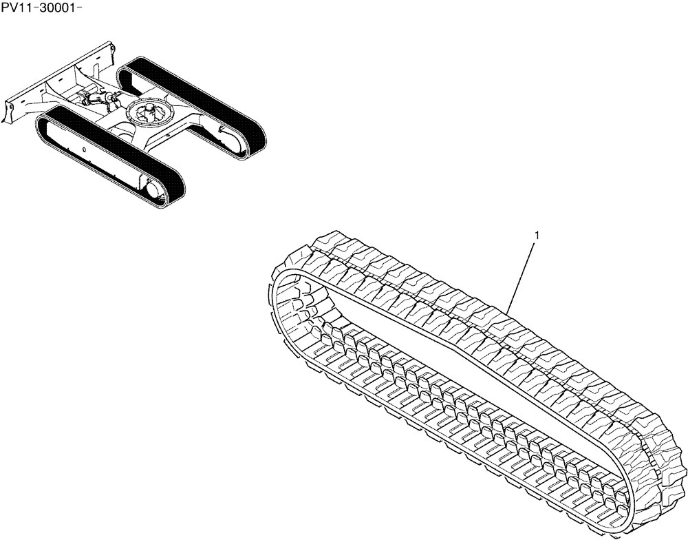 Схема запчастей Case CX27B - (02-009) - SHOE ASSY P/N PV61D00018F1 (48) - TRACKS & TRACK SUSPENSION